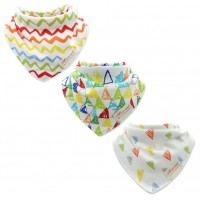 Mom's Care 嬰兒三角口水巾  -  彩虹條紋 (3件套裝)